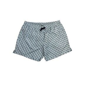 Massimo Dutti Mens Blue Geometric Diamond Print Swim Trunks XL Mesh Lined